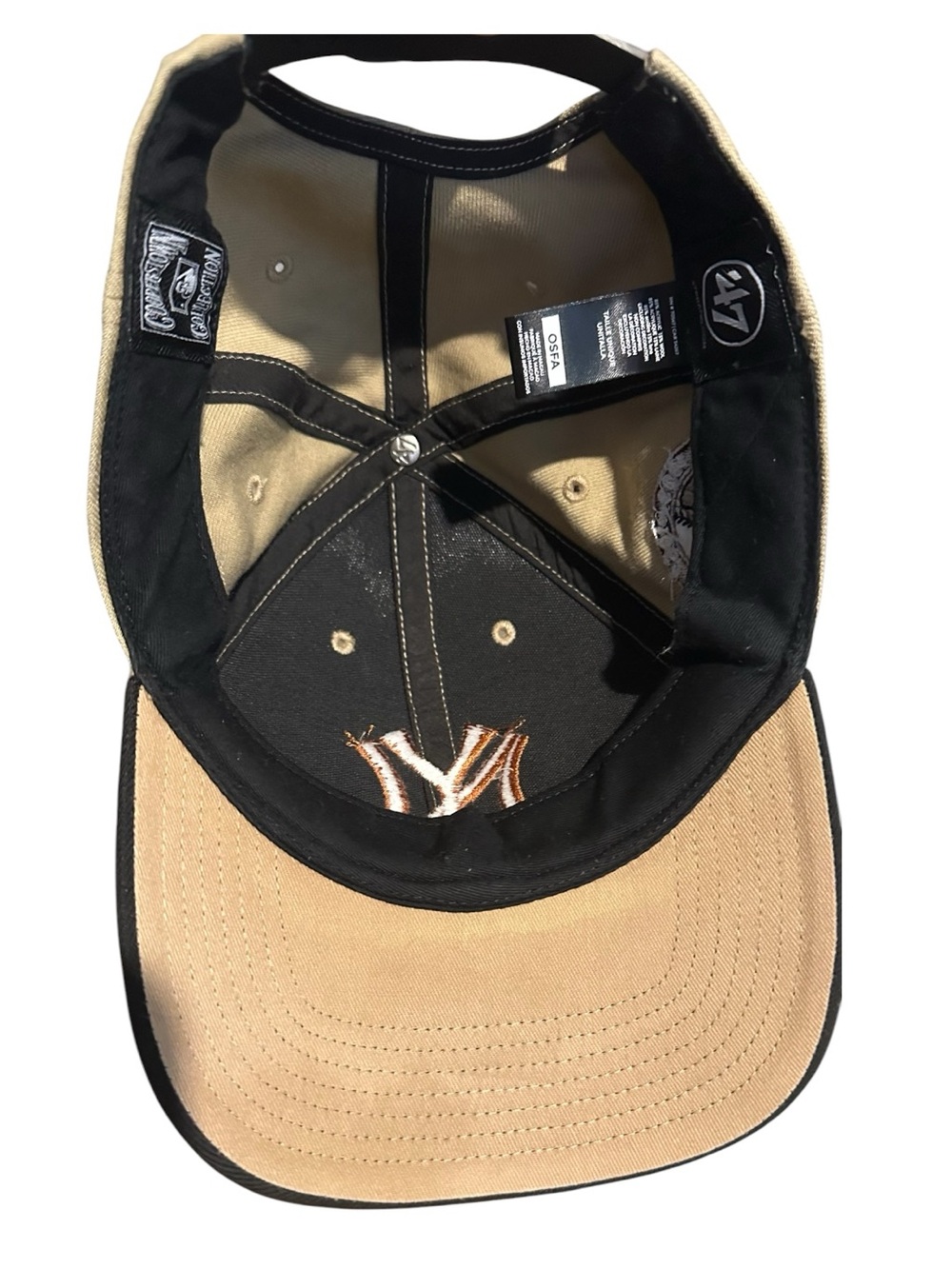 47 Brand New York Yankees Black & Tan Baseball Cap. NWOT - Picture 6 of 9